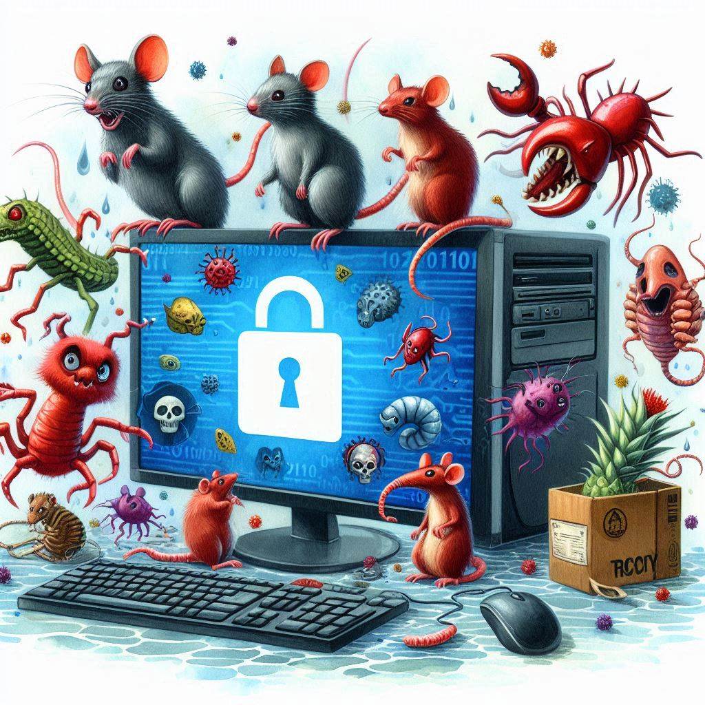 Virus, gusanos, troyanos, ransomware, adware y RATs
